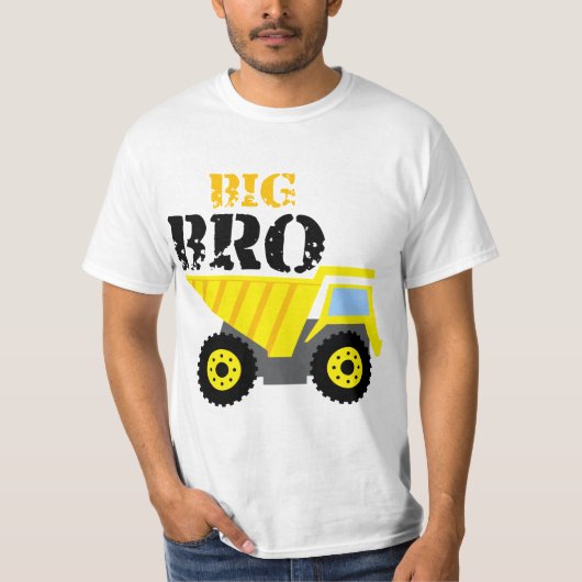 T-shirt Big Bro Construction Camion à vidange jaune (Devant)