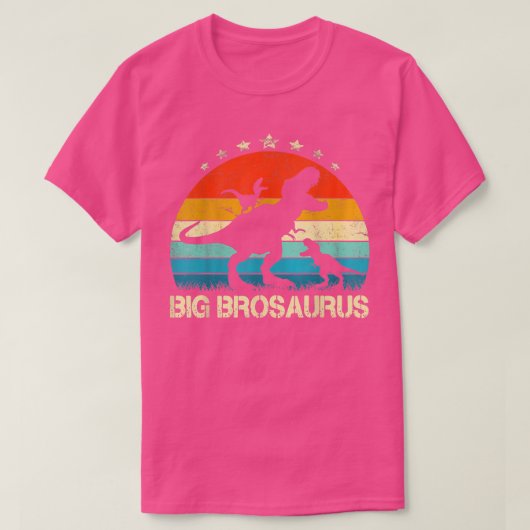 T-shirt Big Bro Dinosaur Big Brosaurus 2 Deux enfants chri (Design devant)
