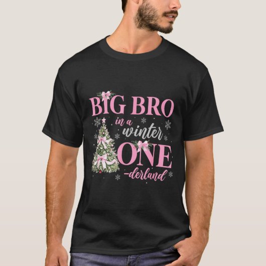 T-shirt Big Bro In A Winter Onederland Birthday Girl Chris (Devant)