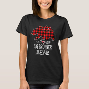 T-shirt Big Brother Bear Pajama Red Plaid Buffle de Noël