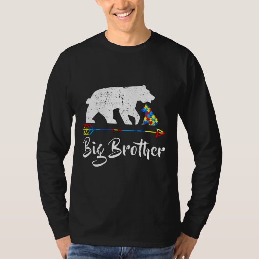 T-shirt Big Brother Bear Sensibilisation sur l'autisme Fie (Devant)