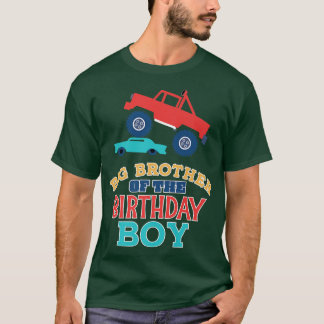 T-shirt Big Brother De Birthday Boy Monster Truck Correspo