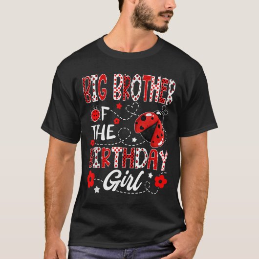 T-shirt Big Brother De La Fille D'Anniversaire Ladybug Big (Devant)