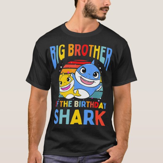 T-shirt Big Brother De L'Anniversaire Du requin Bro Corres (Devant)