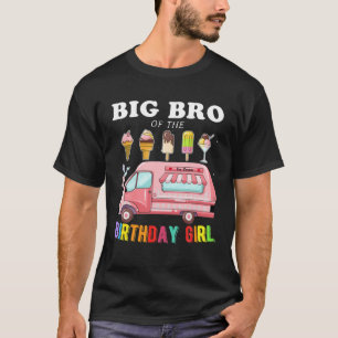 T-shirt Big Brother De L'Anniversaire Girl Ice Cream Camio