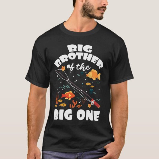 T-shirt Big Brother Du Big One Anniversaire Thème De Pêche (Devant)