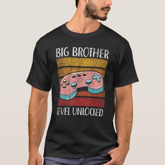 T-shirt Big Brother Level Unlocked Best Bro Ever Brotherho (Devant)