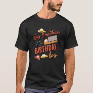 T-shirt Big Brother Of Birthday Boy Car Theme Matching Fam