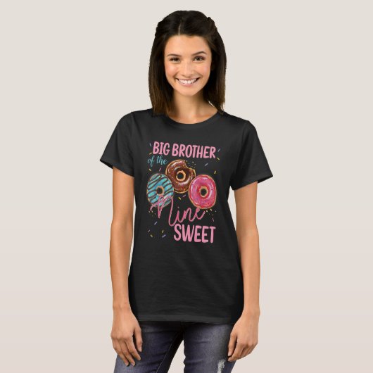 T-shirt Big Brother Of The Sweet Neuf 9th Donut Birthday P (Devant entier)