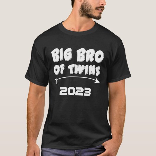 T-shirt Big Brother of Twins 2023 Baby Faire-part Boy to (Devant)