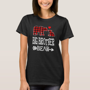 T-shirt Big Brother Ours Rouge Buffalo Plaid Grand-mère Ou