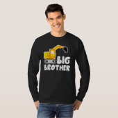 T-shirt Big Brother Tractor Toddler Excavator Cute (Devant entier)