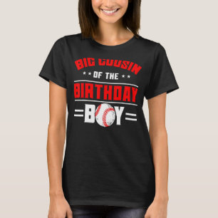T-shirt Big Cousin De L'Anniversaire Boy Baseball Thème Fa
