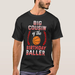 T-shirt Big Cousin De L'Anniversaire De Basket-Ball Annive