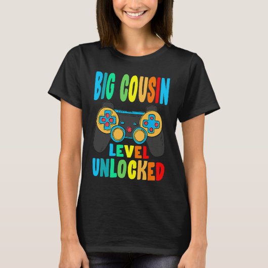 T-shirt Big Cousin Level Unlocked Soon To Be Big Cousin (Devant)