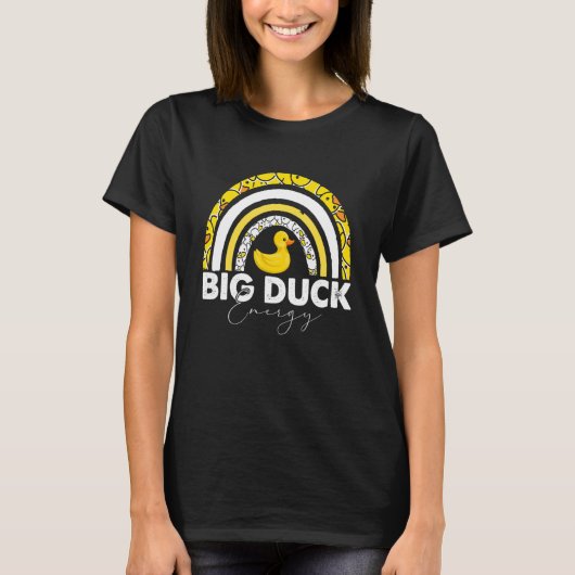 T-shirt Big Duck Energy Rainbow Design Jaune Caoutchouc Ca (Devant)