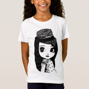 T-Shirt Big Eyes mignon fille Fedora casquette Art origina