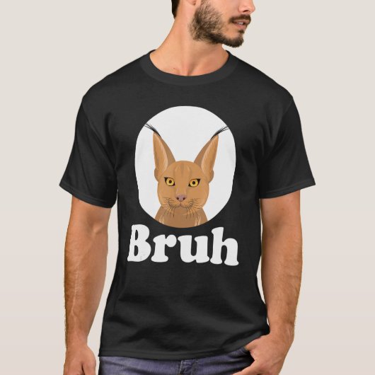 T-shirt Big Floppa Caracal Cat Meme Bruh (Devant)