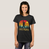 T-shirt Big Foot Sasquatch I Hate People Funny Bigfoot Vin (Devant entier)