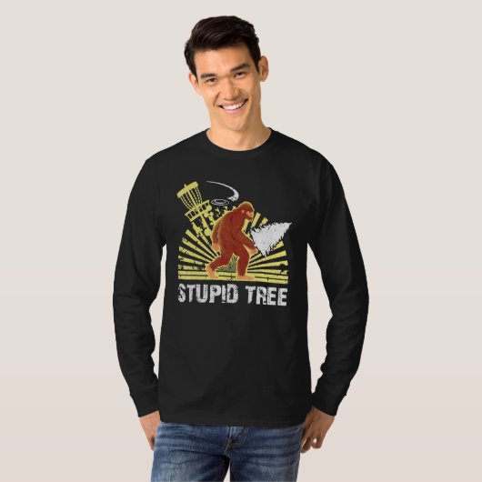 T-shirt Big Foot Stupid Tree Disque Golf Cool Design Pour  (Devant entier)