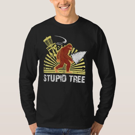 T-shirt Big Foot Stupid Tree Disque Golf Cool Design Pour (Devant)