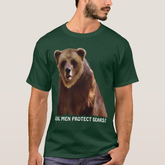T-shirt Big Grizzly Bear Wildlife Protection Art Don (Devant)