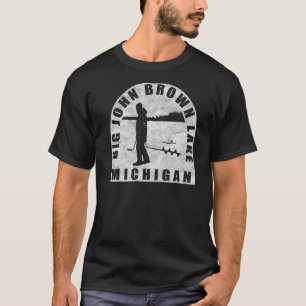 T-shirt Big John Brown Lake Ice Fishing Michigan