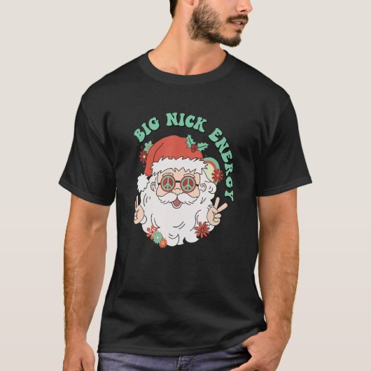 T-shirt Big Nick Energy Fleurs du Père Noël (Devant)