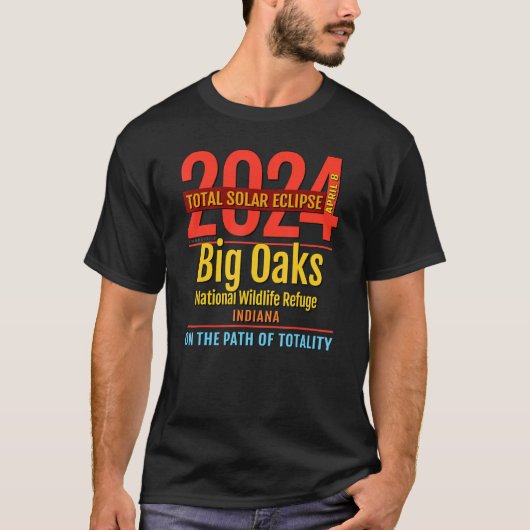 T-shirt Big Oaks Refuge Indiana IN Total Solar Eclipse 202 (Devant)