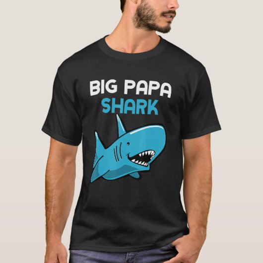 T-shirt Big Papa Shark  Family (Devant)