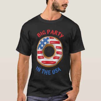 T-shirt Big Party USA Patriotic Donut Shirt