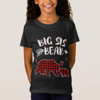 Big Sis Bear Xmas Rouge Plaid Mappage Famille Chri