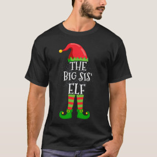 T-shirt Big Sis' Elf Famille Correspondant Groupe de Noël 