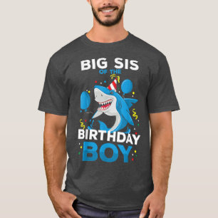 T-shirt Big Sis of the Birthday Boy Shark Ocean Matching F