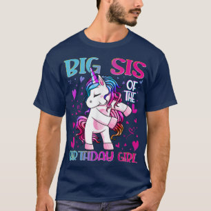 T-shirt Big Sis of the Birthday Girl Flossing Unicorn Big