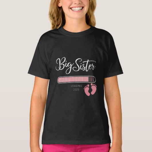 T-shirt Big Sister 2025 Chargement de Faire-part de grosse (Devant)
