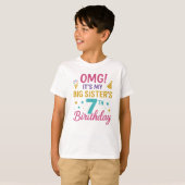 T-shirt Big Sister 7th Birthday Cute Rainbow Fun 7 Year  (Devant entier)