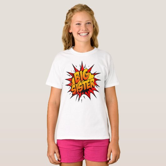 T-shirt Big Sister Super Hero (Devant entier)