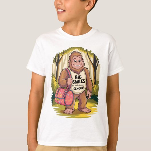 T-shirt Big Smiles First Day of School Bigfoot Kid's (Devant)