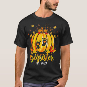 T-shirt Big Soeur 2021 Famille Citrouille jumelée Thanksgi