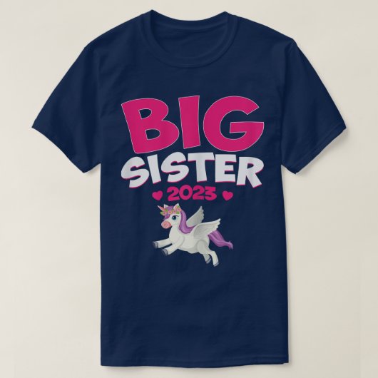 T-shirt Big Soeur 2023 Frères Faire-part Unicorne (Design devant)