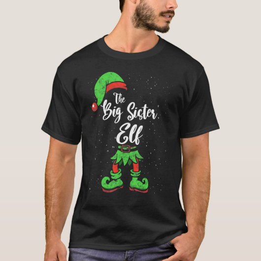 T-shirt Big Soeur Elf jumelage famille Noël Pajama Co (Devant)