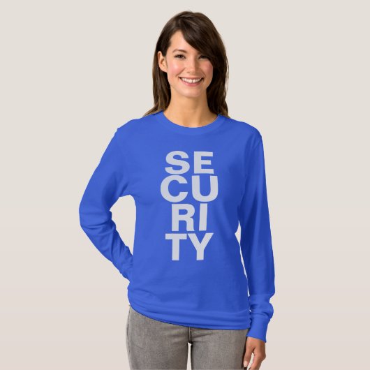 T-shirt Big Text Deep Royal Blue Template Womens Security (Devant entier)