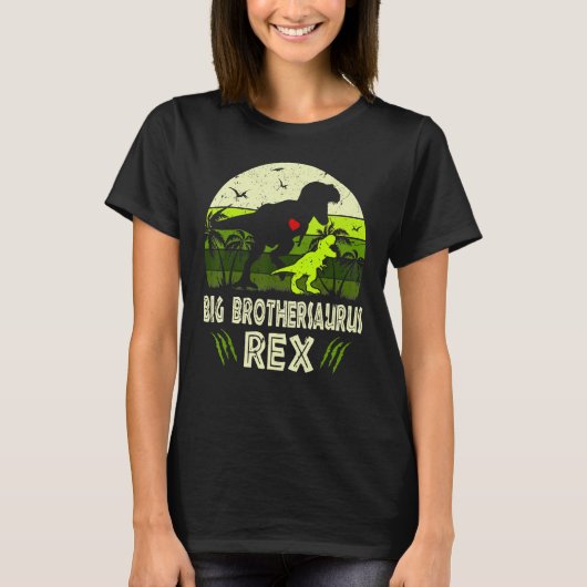 T-shirt Bigbrosaurus Rex Dinosaur Big Bro Saurus Brother F (Devant)