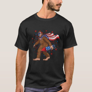 T-shirt Bigfoot 4 juillet Fireworks USA Drapeau Femmes K