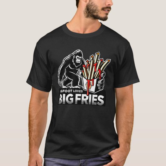 T-shirt Bigfoot aime les grosses fries (Devant)