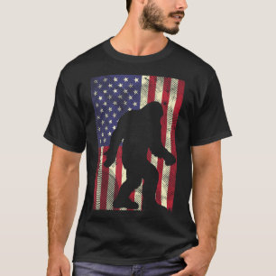 T-shirt Bigfoot American US Flag Memorial Day Sasquatch Pa