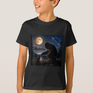 T-shirt Bigfoot Bisou Chat Drôle de Sasquatch au Clair de