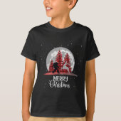 T-shirt Bigfoot Buffalo Plaid Christmas Tree Lune and Rein (Devant)