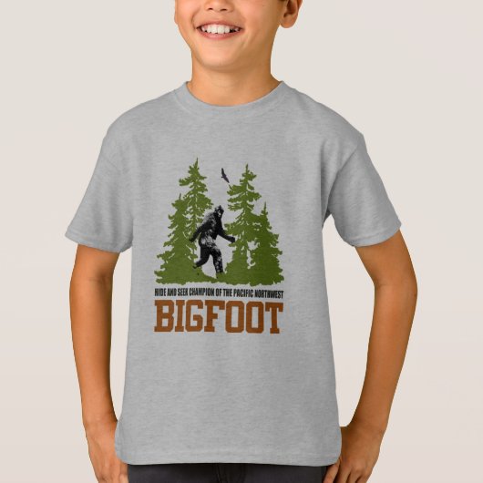 T-shirt Bigfoot Cacher et chercher Champion Pacifique Nord (Devant)